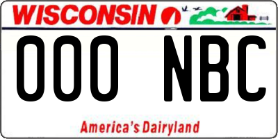 WI license plate 000NBC