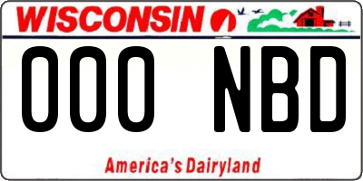 WI license plate 000NBD