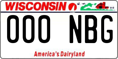 WI license plate 000NBG