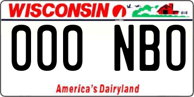 WI license plate 000NBO