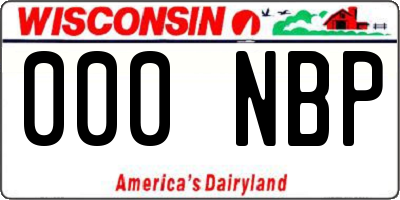 WI license plate 000NBP