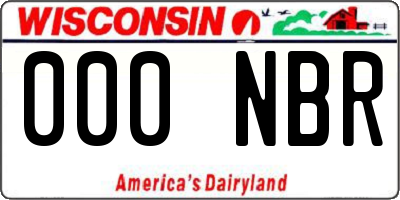 WI license plate 000NBR