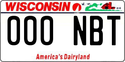 WI license plate 000NBT