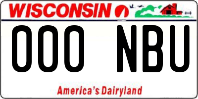 WI license plate 000NBU