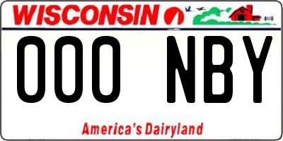 WI license plate 000NBY