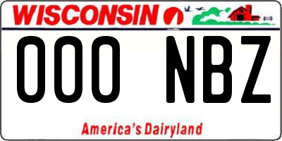 WI license plate 000NBZ