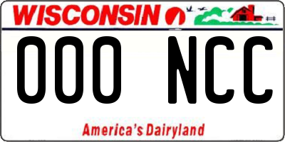 WI license plate 000NCC