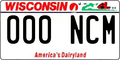 WI license plate 000NCM