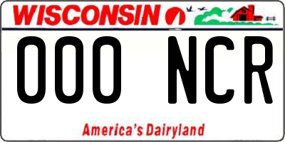 WI license plate 000NCR