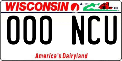 WI license plate 000NCU