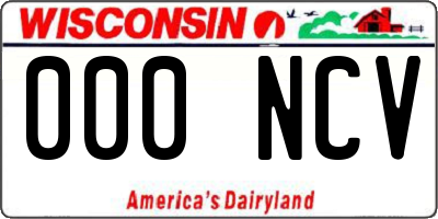 WI license plate 000NCV