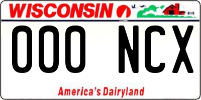 WI license plate 000NCX