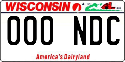 WI license plate 000NDC