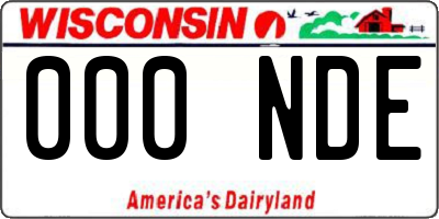WI license plate 000NDE