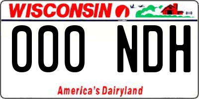 WI license plate 000NDH