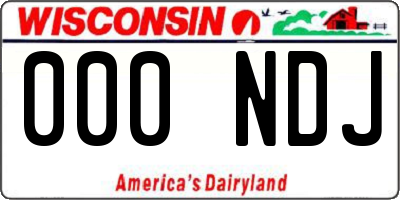 WI license plate 000NDJ