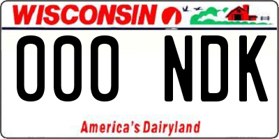 WI license plate 000NDK