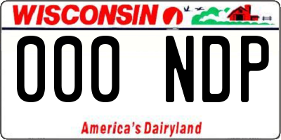 WI license plate 000NDP