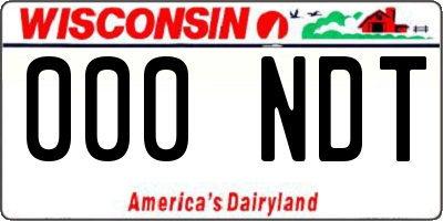 WI license plate 000NDT