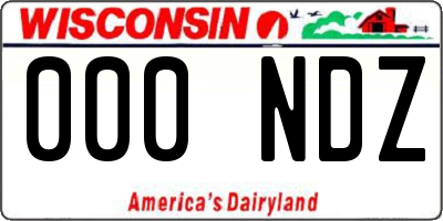 WI license plate 000NDZ
