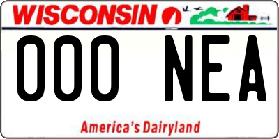 WI license plate 000NEA