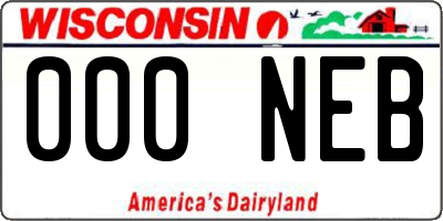 WI license plate 000NEB