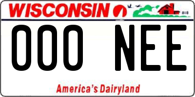 WI license plate 000NEE