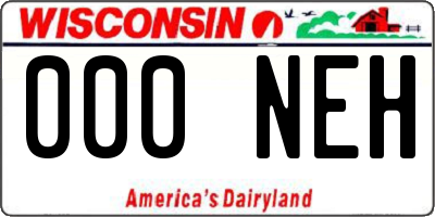 WI license plate 000NEH