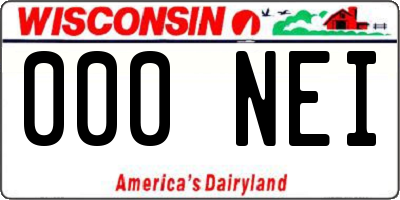 WI license plate 000NEI