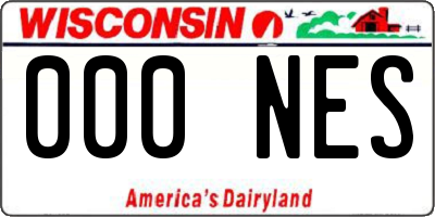 WI license plate 000NES