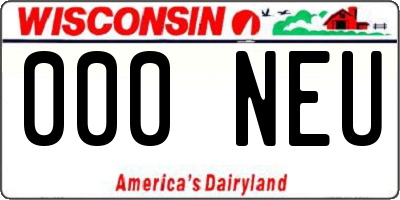 WI license plate 000NEU