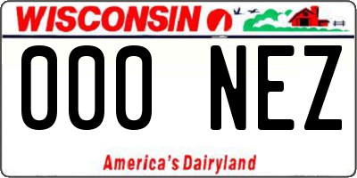 WI license plate 000NEZ