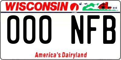 WI license plate 000NFB