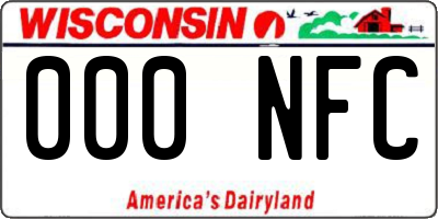 WI license plate 000NFC