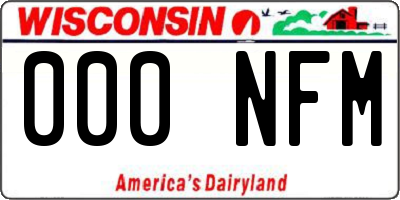 WI license plate 000NFM
