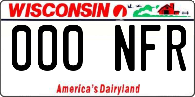 WI license plate 000NFR