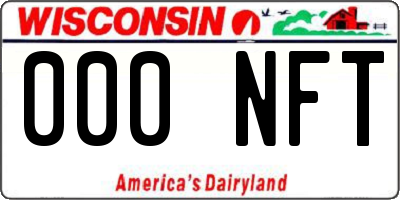 WI license plate 000NFT