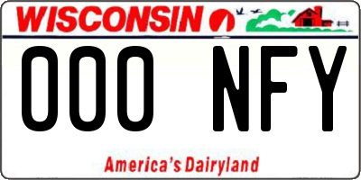 WI license plate 000NFY