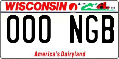 WI license plate 000NGB