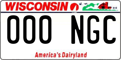 WI license plate 000NGC