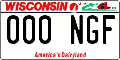 WI license plate 000NGF