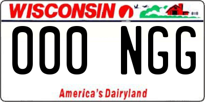 WI license plate 000NGG