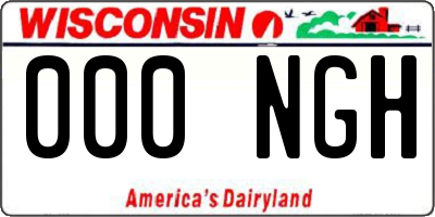 WI license plate 000NGH