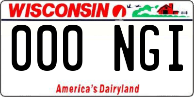 WI license plate 000NGI