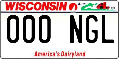 WI license plate 000NGL