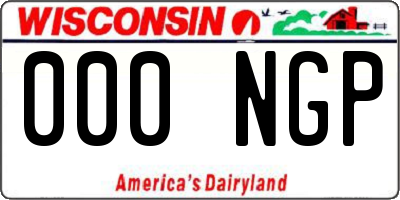 WI license plate 000NGP