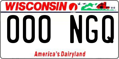 WI license plate 000NGQ