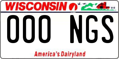 WI license plate 000NGS