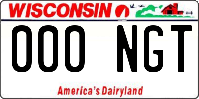 WI license plate 000NGT