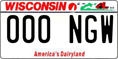 WI license plate 000NGW